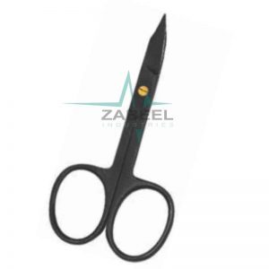 Arrow Point Nail Scissor Str/Cvd Black Color ZaBeel