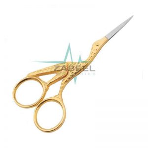 Brand New Fancy Embroidery Scissors Stork Scissor Gold Plated Zabeel