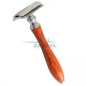 Double Edge Safety Razor Dark Red Polished Wood Handle Zabeel