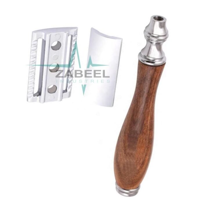 Long Natural Bamboo Handle Safety Razor ZaBeel