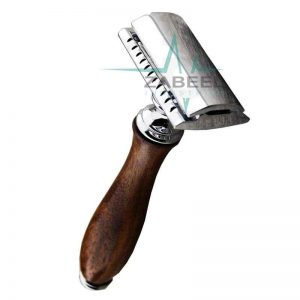 Long Pure Wood Handle Classic Double Edge Safety Razor Zabeel