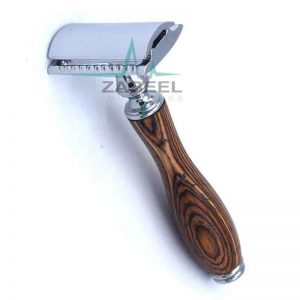 Mens Metal Shaving Bamboo Wood Handle Safety Razor ZaBeel