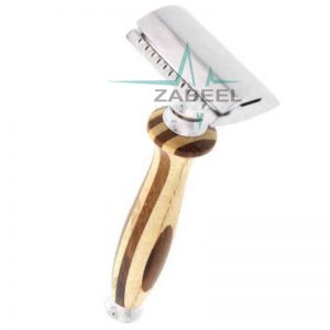 Natural Wood Handle Double Edge Safety Razor Men's ZaBeel