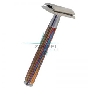 Natural Wood Long Handle Double Edge Safety Razor ZaBeel