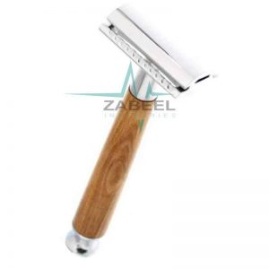 Natural Wooden Long Handle Double Edge Safety Razor Zabeel