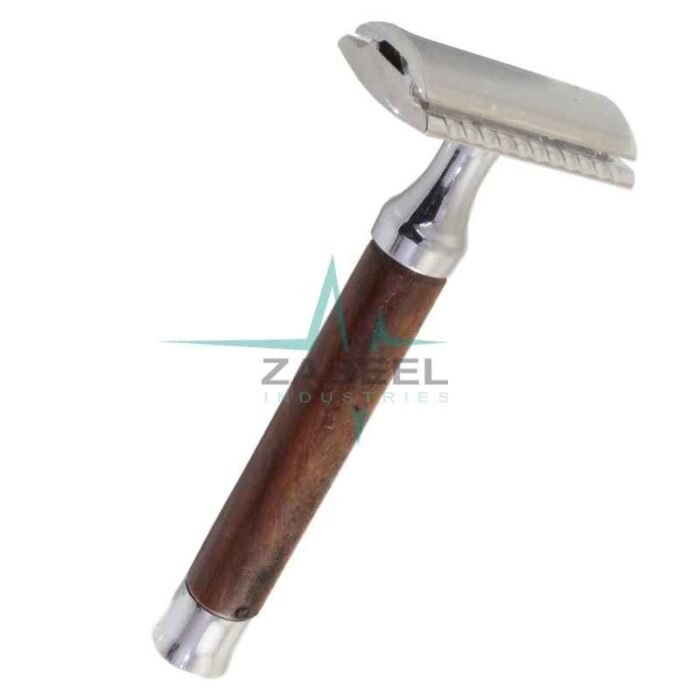 Wood Long Handle Double Edge Safety Razor ZaBeel