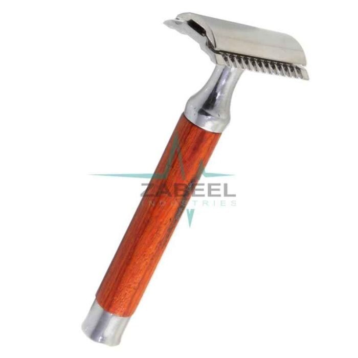 Wooden Handle Black Plated Safety Razor ZaBeel