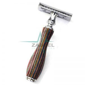 Wooden Handle Black Plated Safety Razor ZaBeel