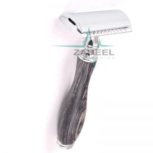 Wooden Handle Safety Razor +Double Edge Shaving Blades Shaver ZaBeel