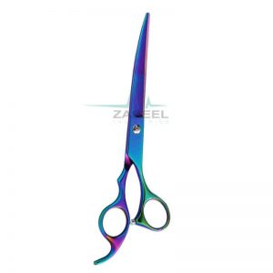 Ergonomic Offset Handle Pet Grooming Scissors Curved Up Zabeel