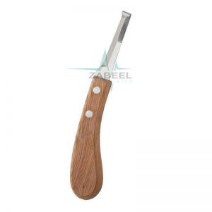 Hoof Knife Narrow Half Double Blade White Wood Handle Zabeel