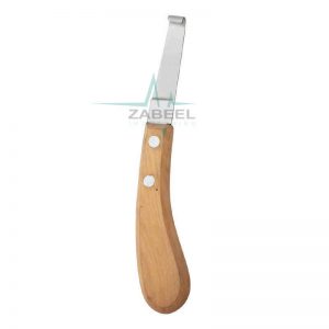 Hoof Knife Wide Blade, White Wood Handle Zabeel